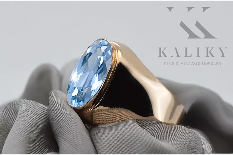 Ring Vintage Aquamarine Original Vintage 14K Rose Gold vrc077r